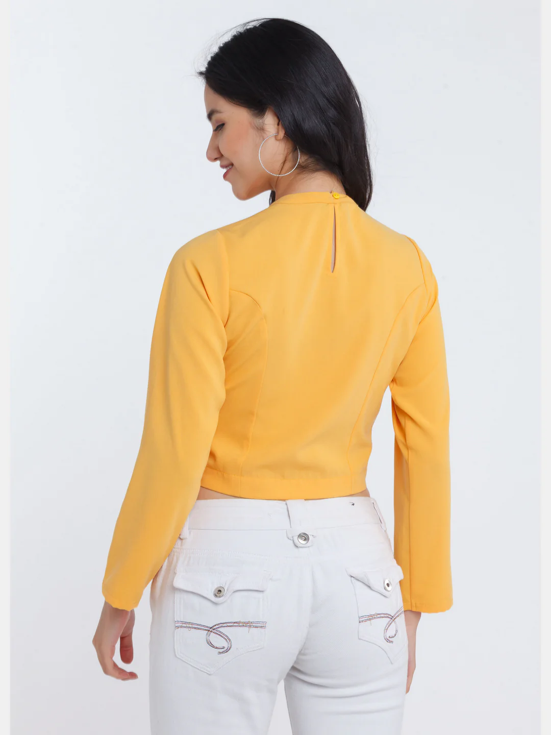 Yellow Solid Straight Top - Image 4