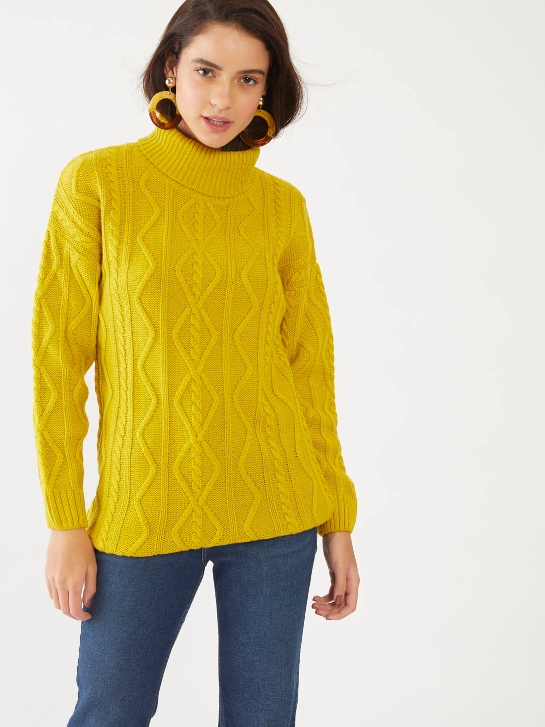 Yellow Solid Sweater - Image 2