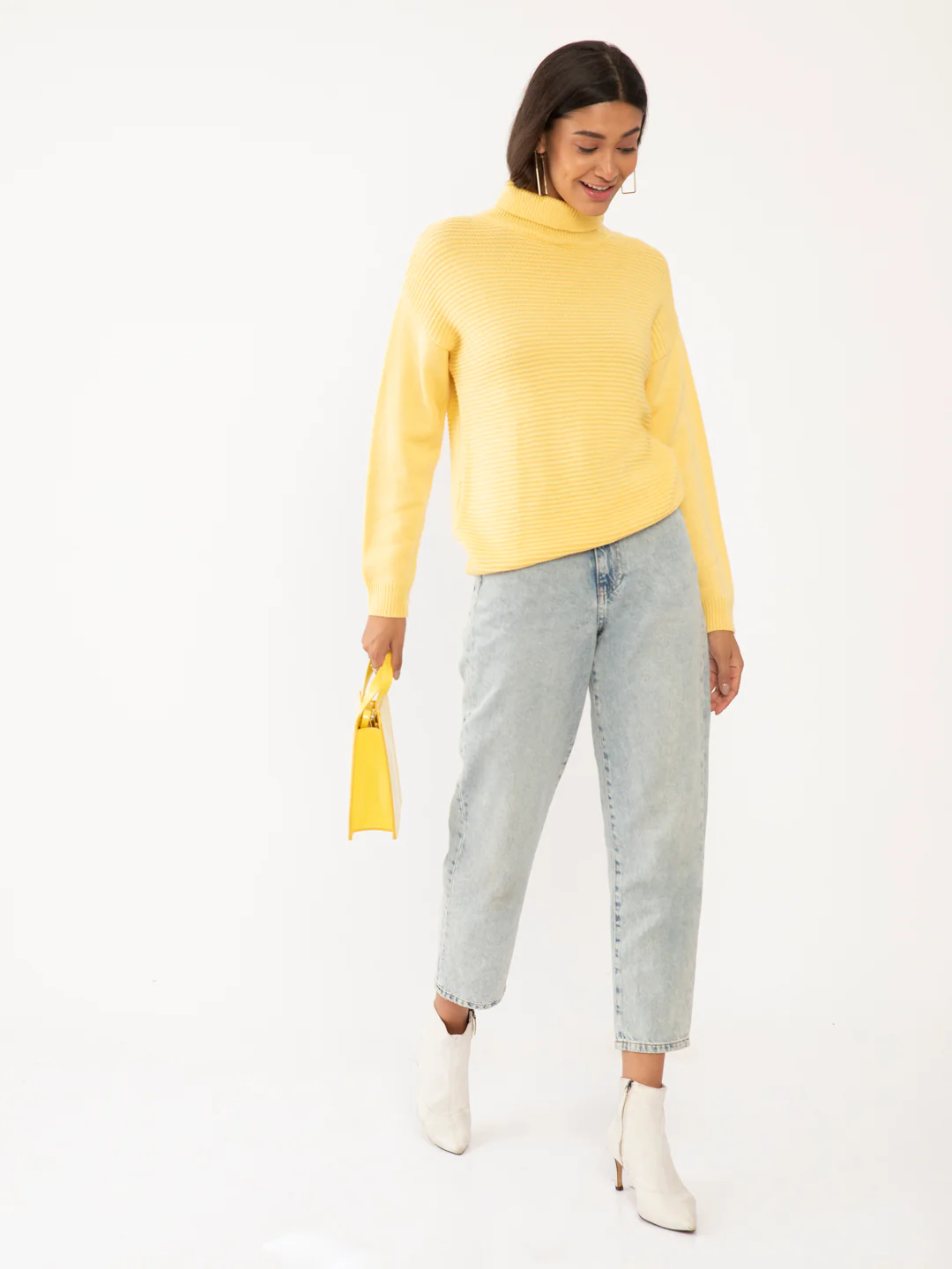 Yellow Solid Sweater