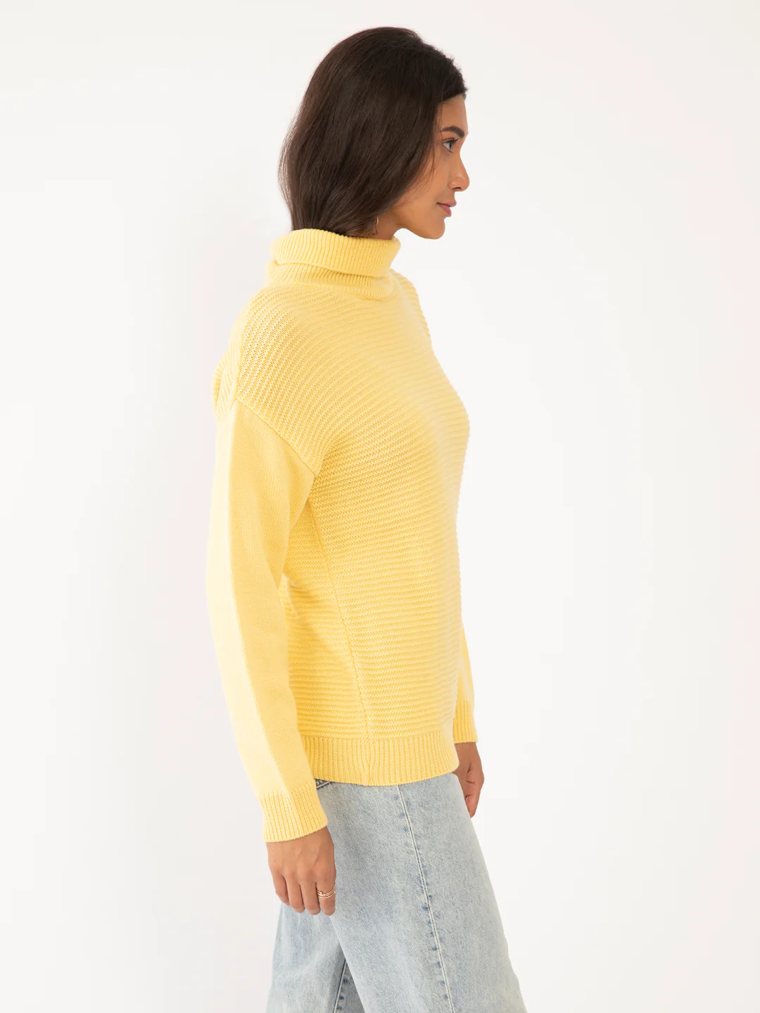 Yellow Solid Sweater - Image 3