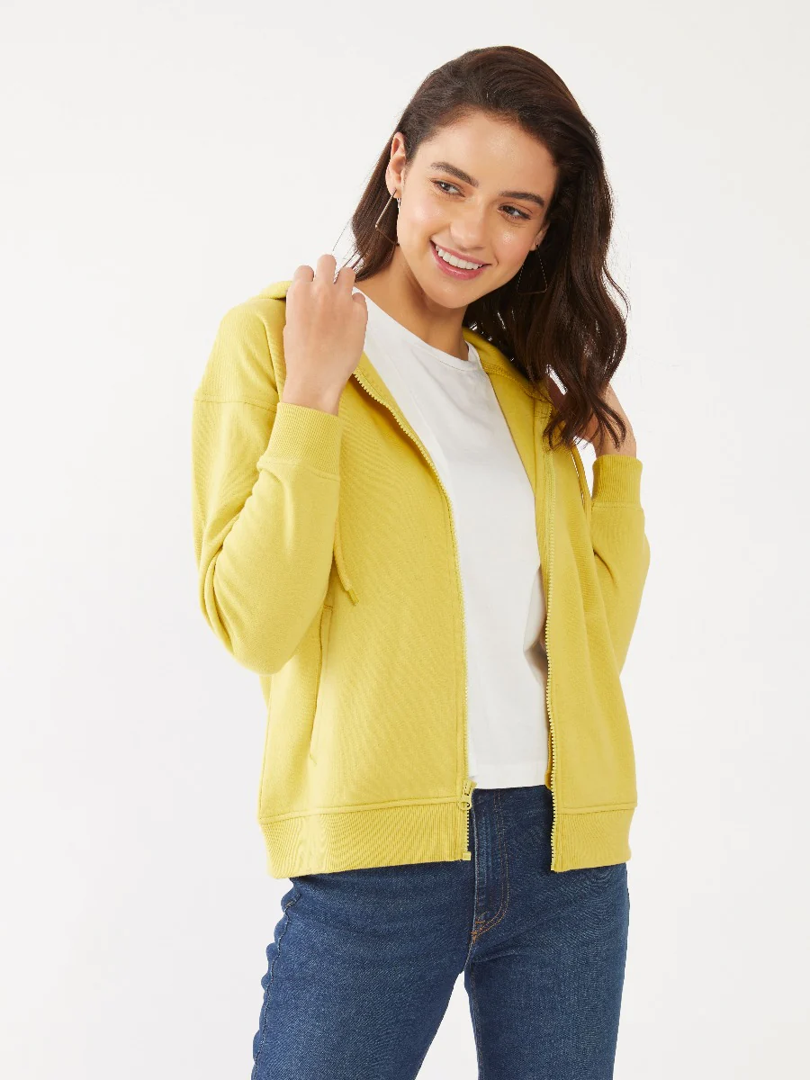 Yellow Solid Sweatshirt - Image 2