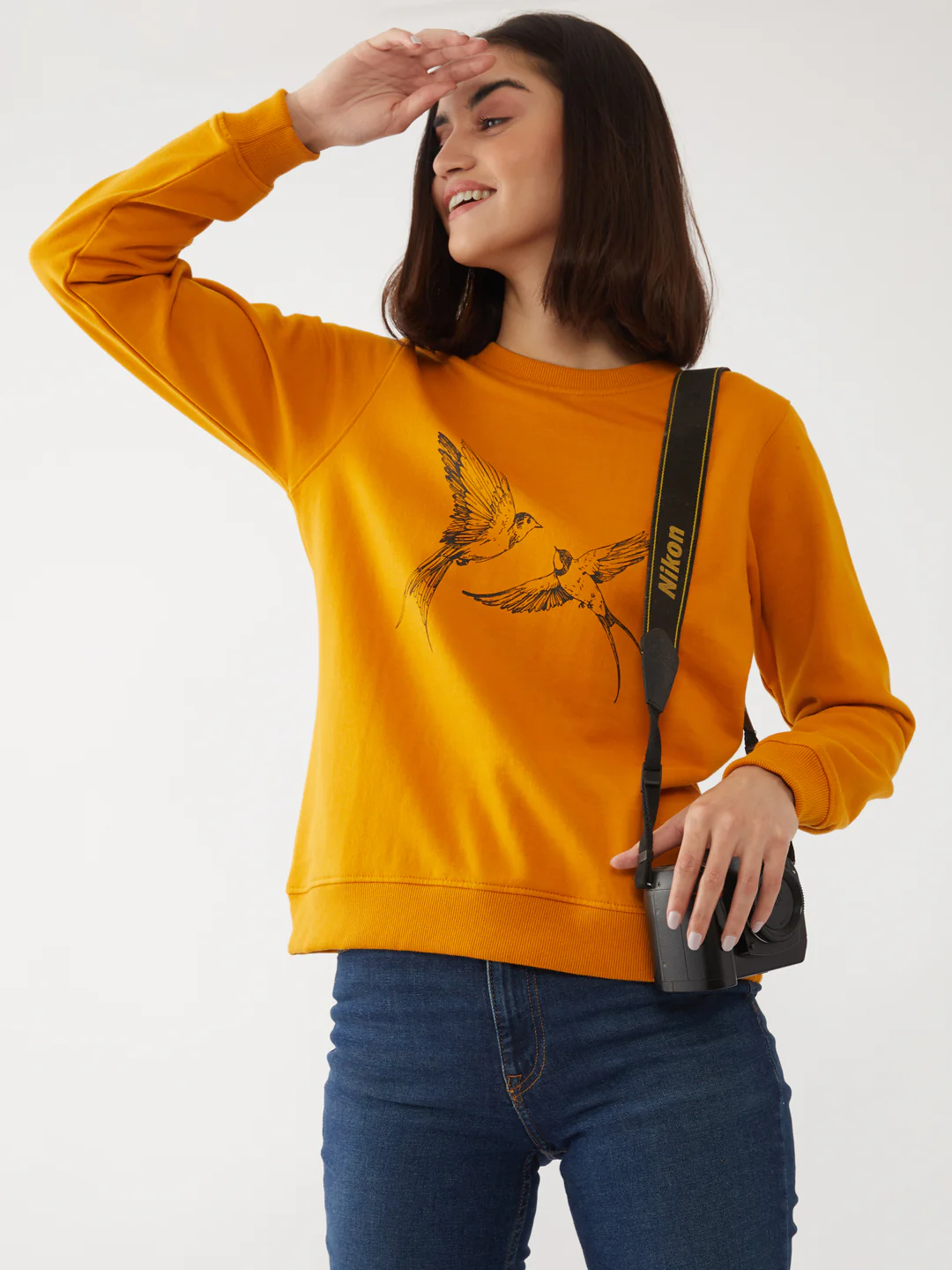 Yellow Solid Sweatshirt - Image 2