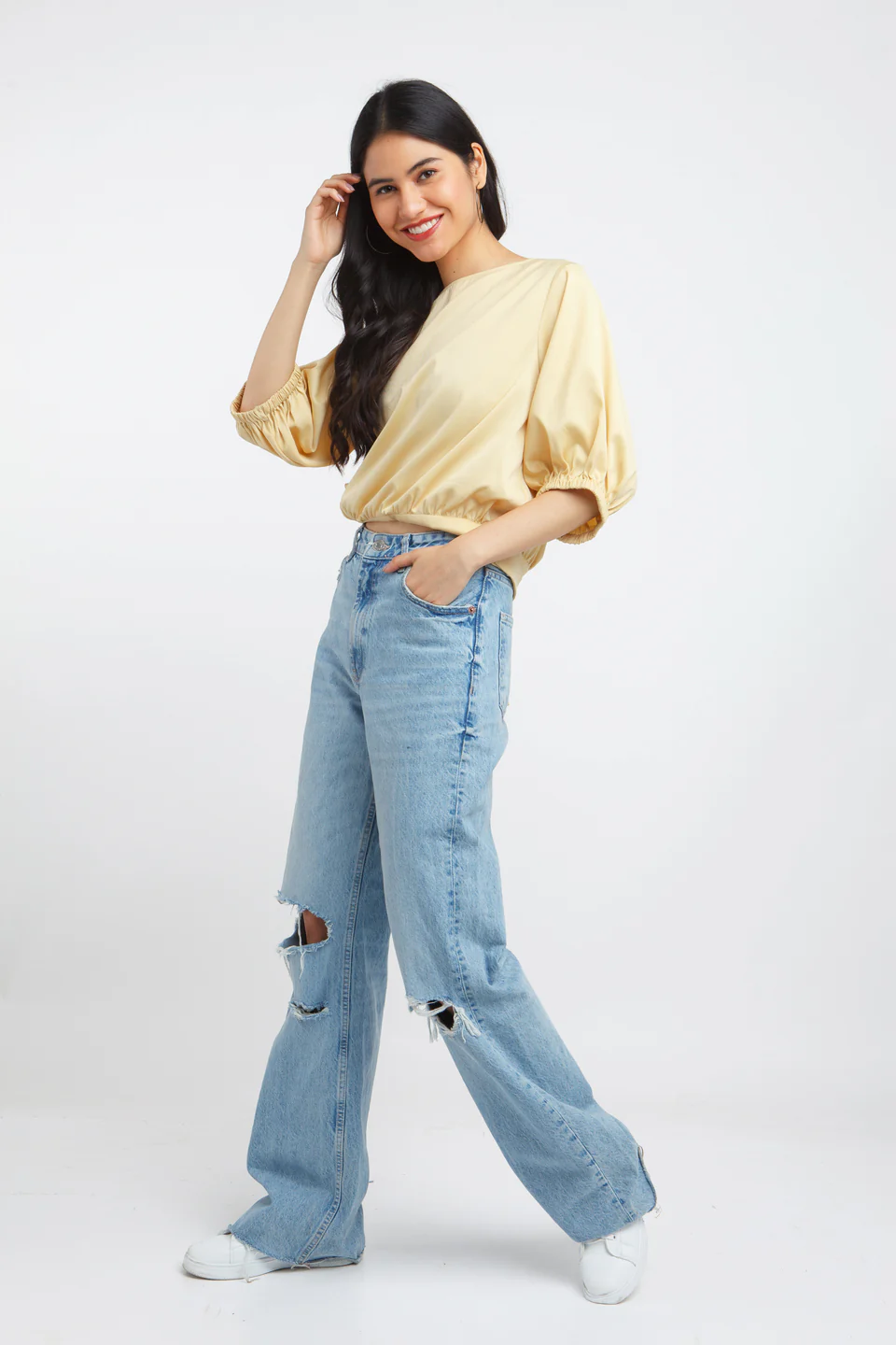 Yellow Solid Tie-Up Top - Image 5