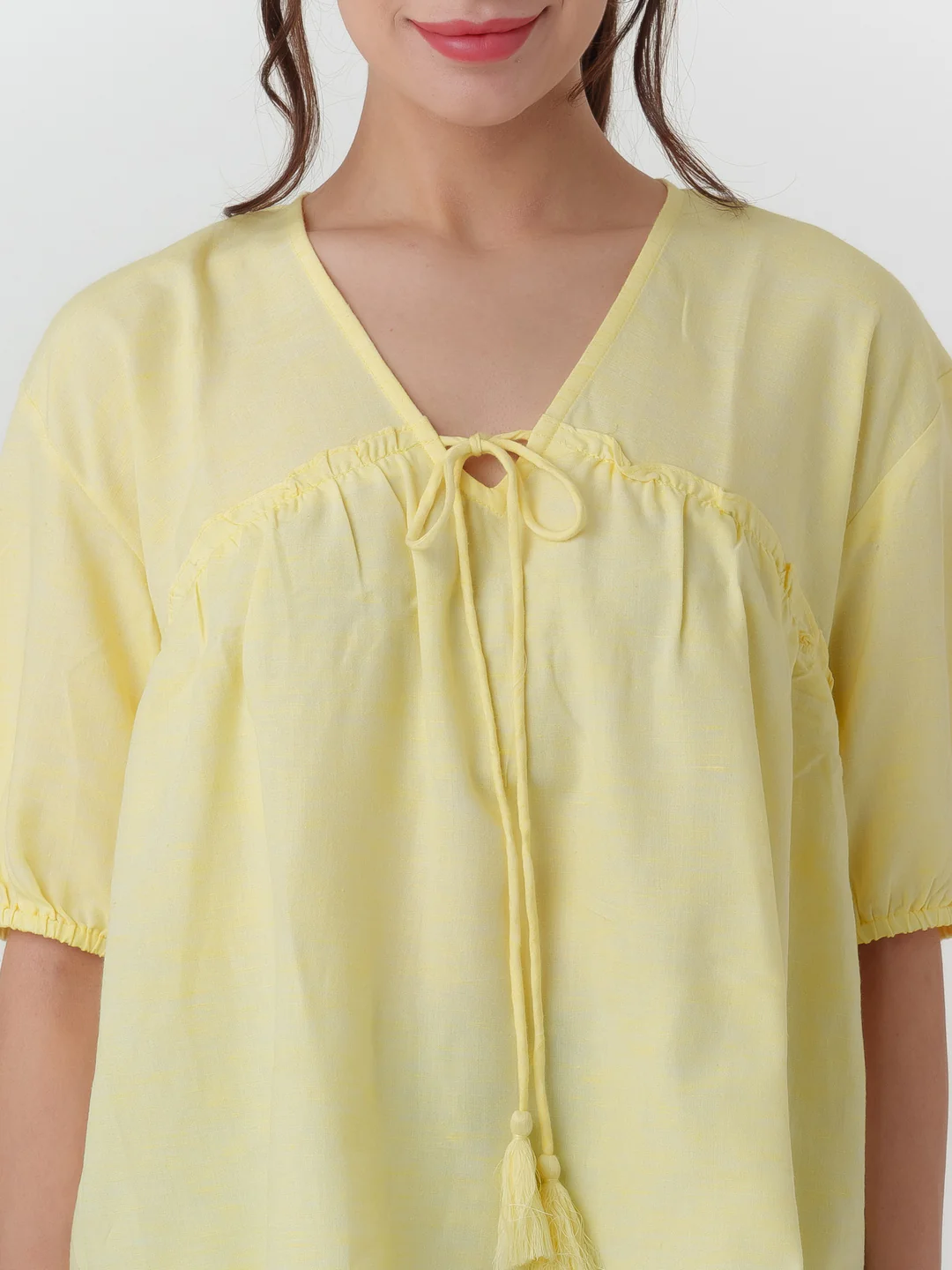 Yellow Solid Tiered Top - Image 6