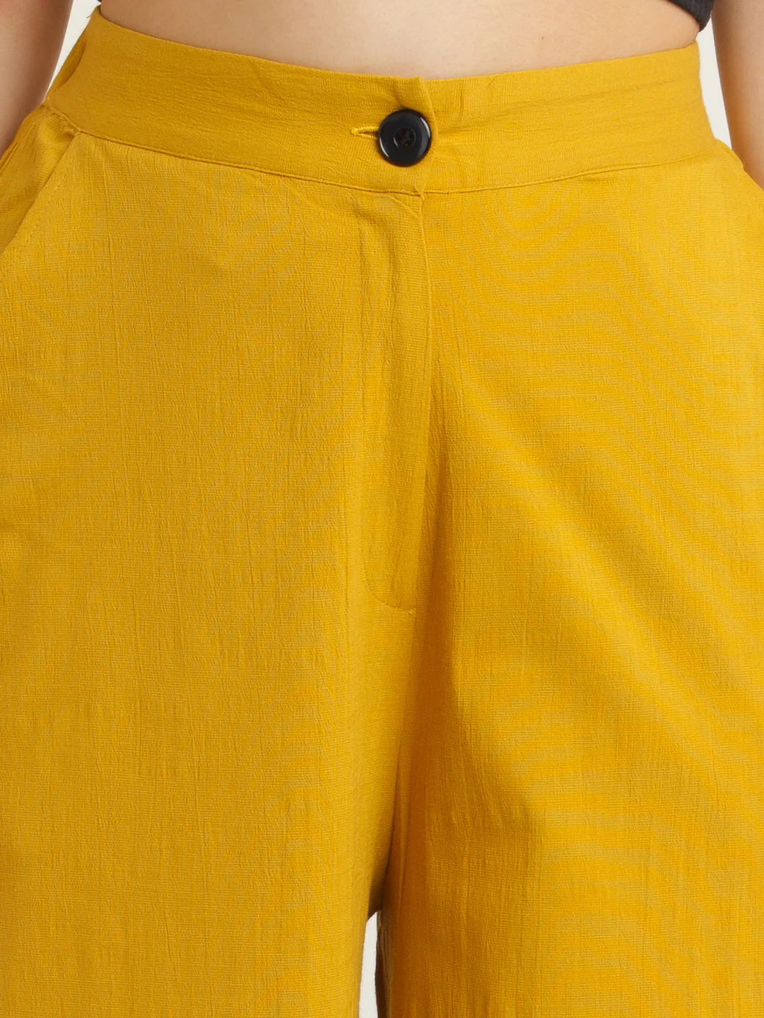 Yellow Solid Trouser - Image 6