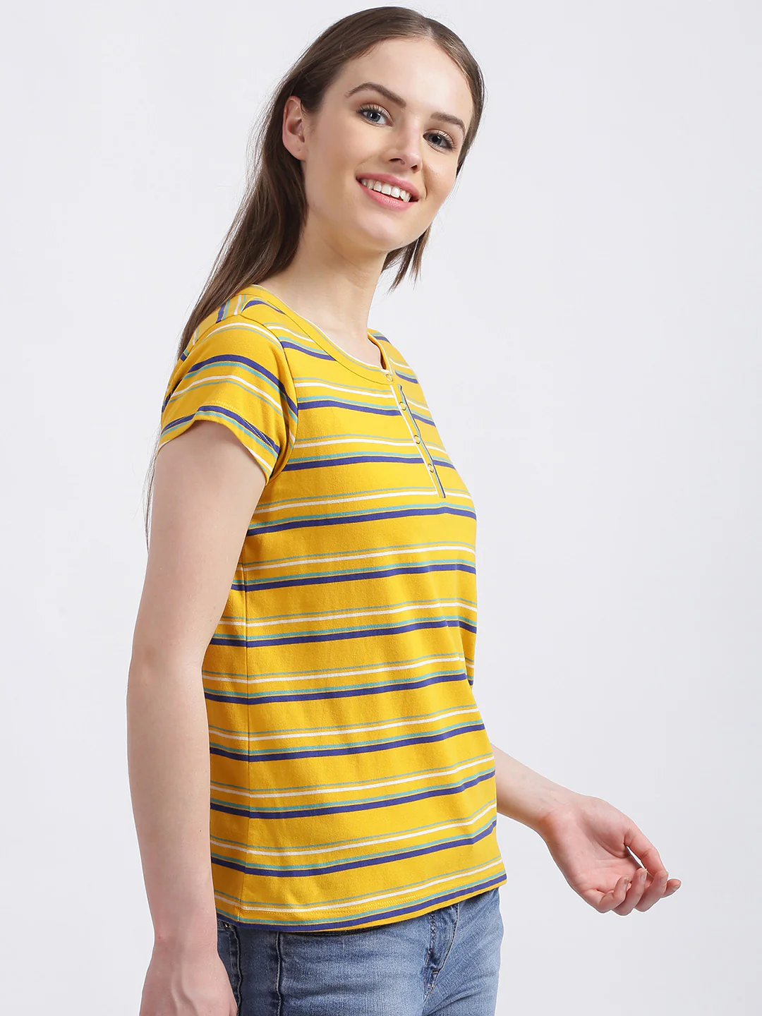 Yellow Striped Regular T-Shirt - Image 3