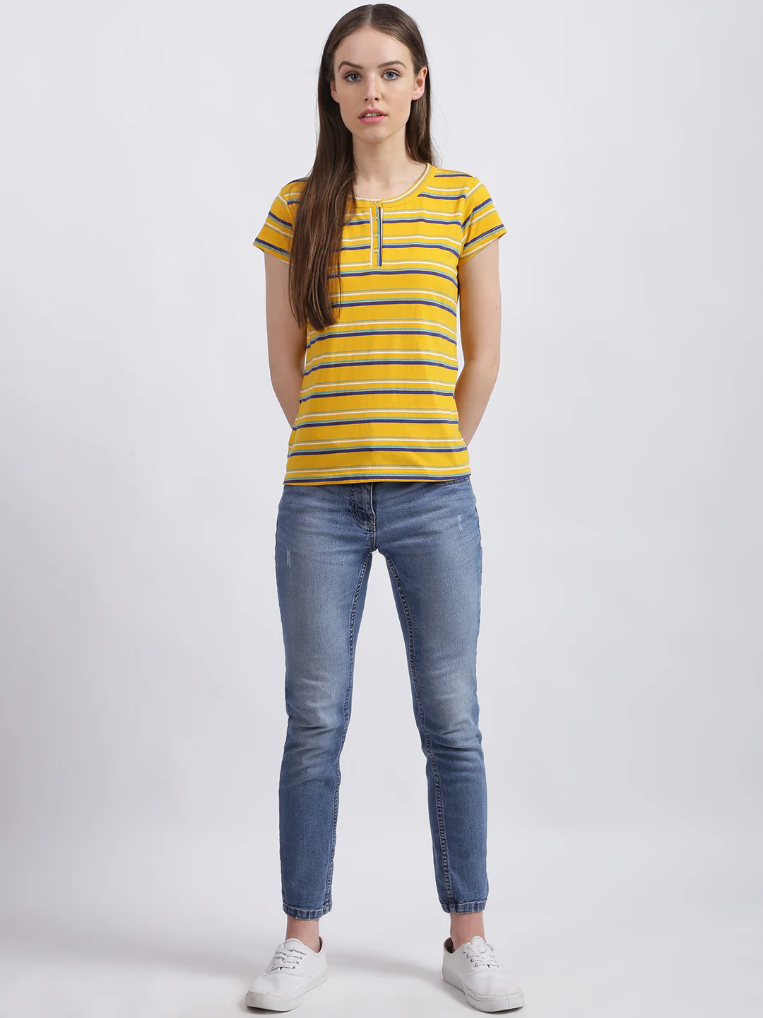 Yellow Striped Regular T-Shirt - Image 5