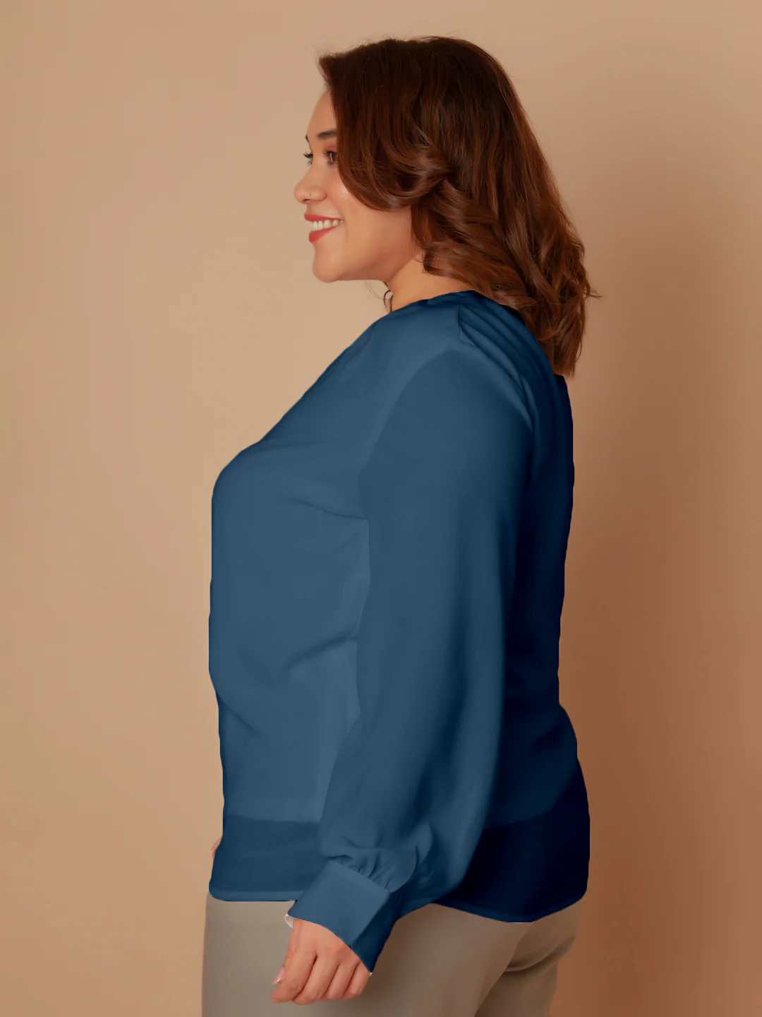 Blue Solid Regular Top - Image 4