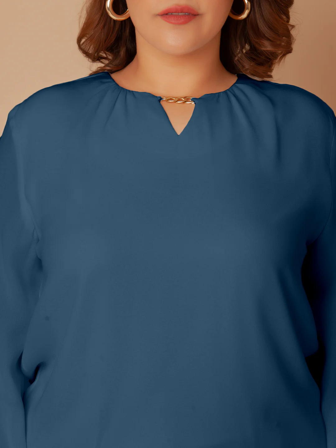 Blue Solid Regular Top - Image 5