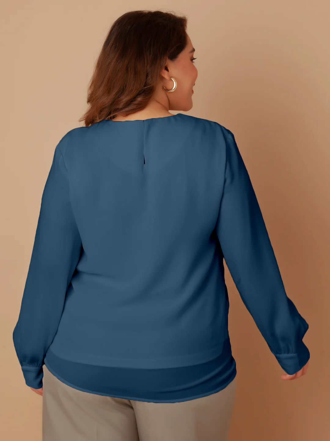 Blue Solid Regular Top - Image 6