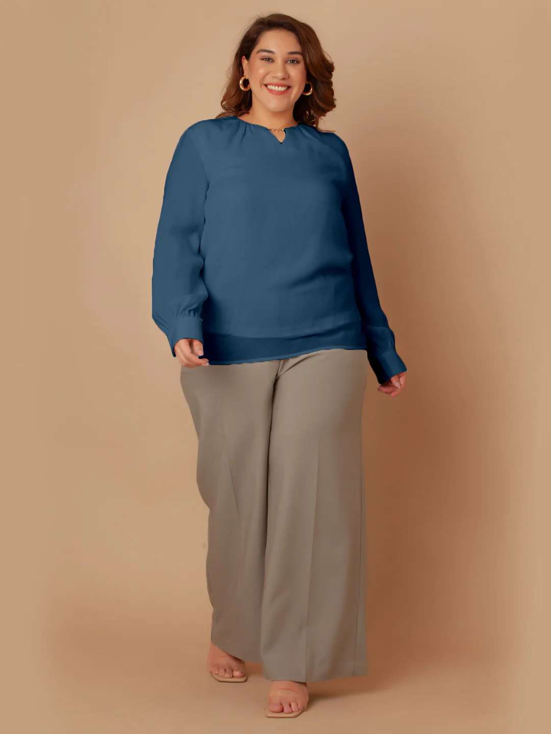Blue Solid Regular Top - Image 7