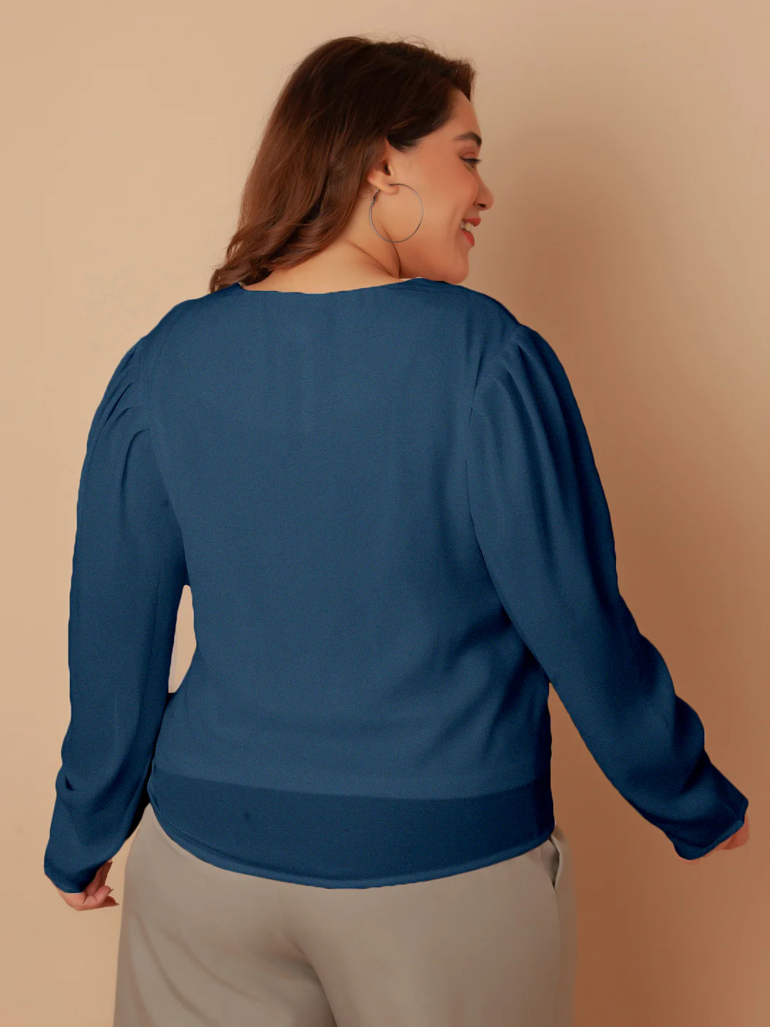 Blue Solid Regular Top - Image 6