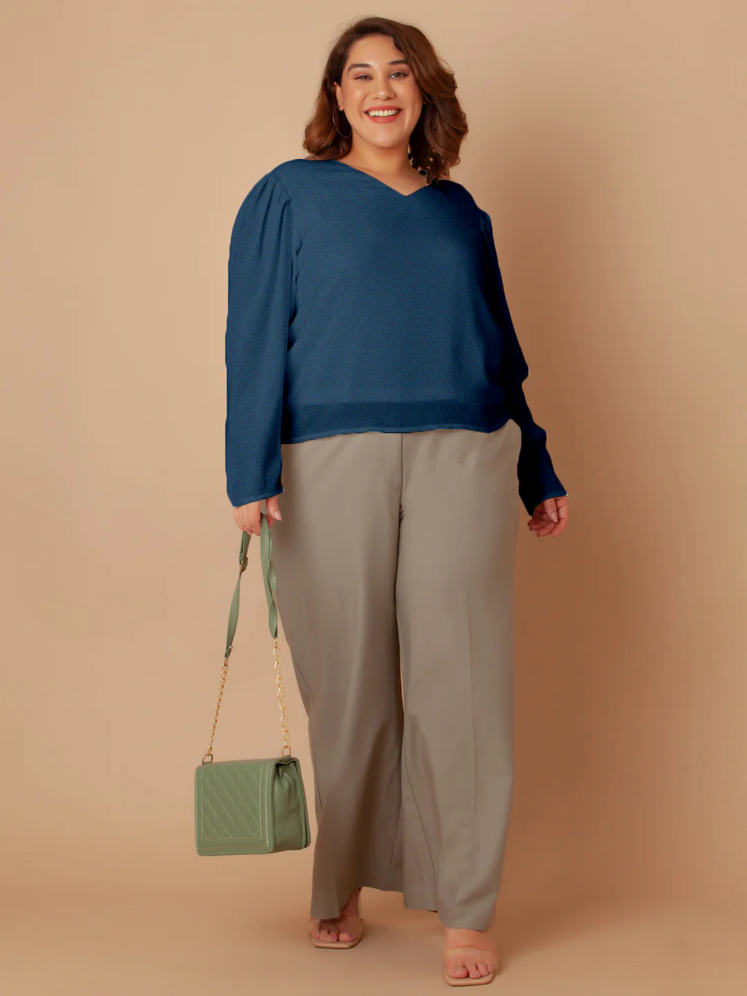 Blue Solid Regular Top - Image 7