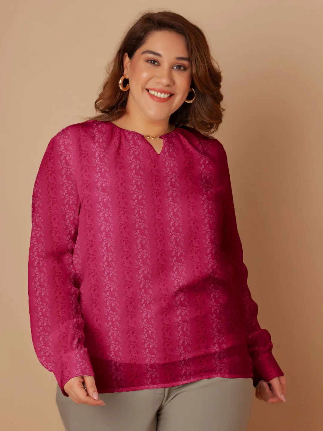 Fuschia Solid Regular Top - Image 2