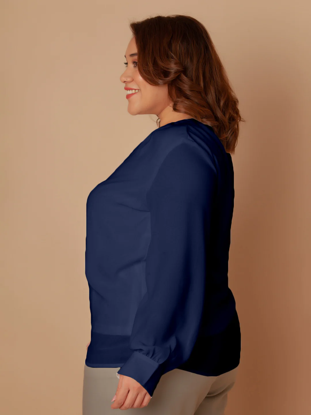Navy Solid Regular Top - Image 4