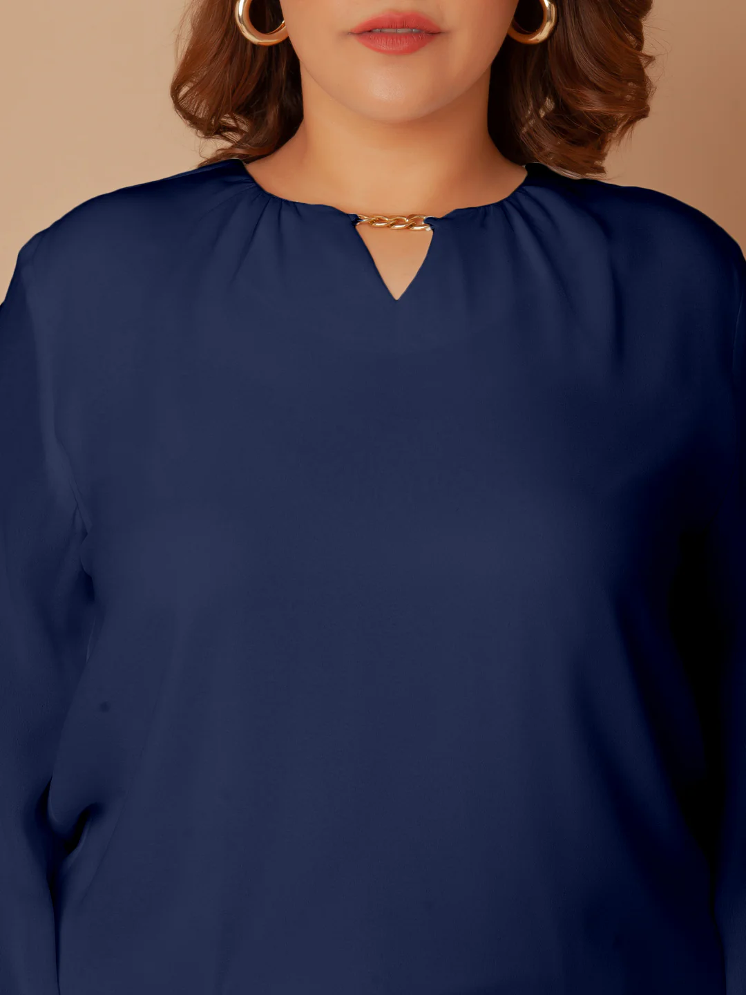 Navy Solid Regular Top - Image 5