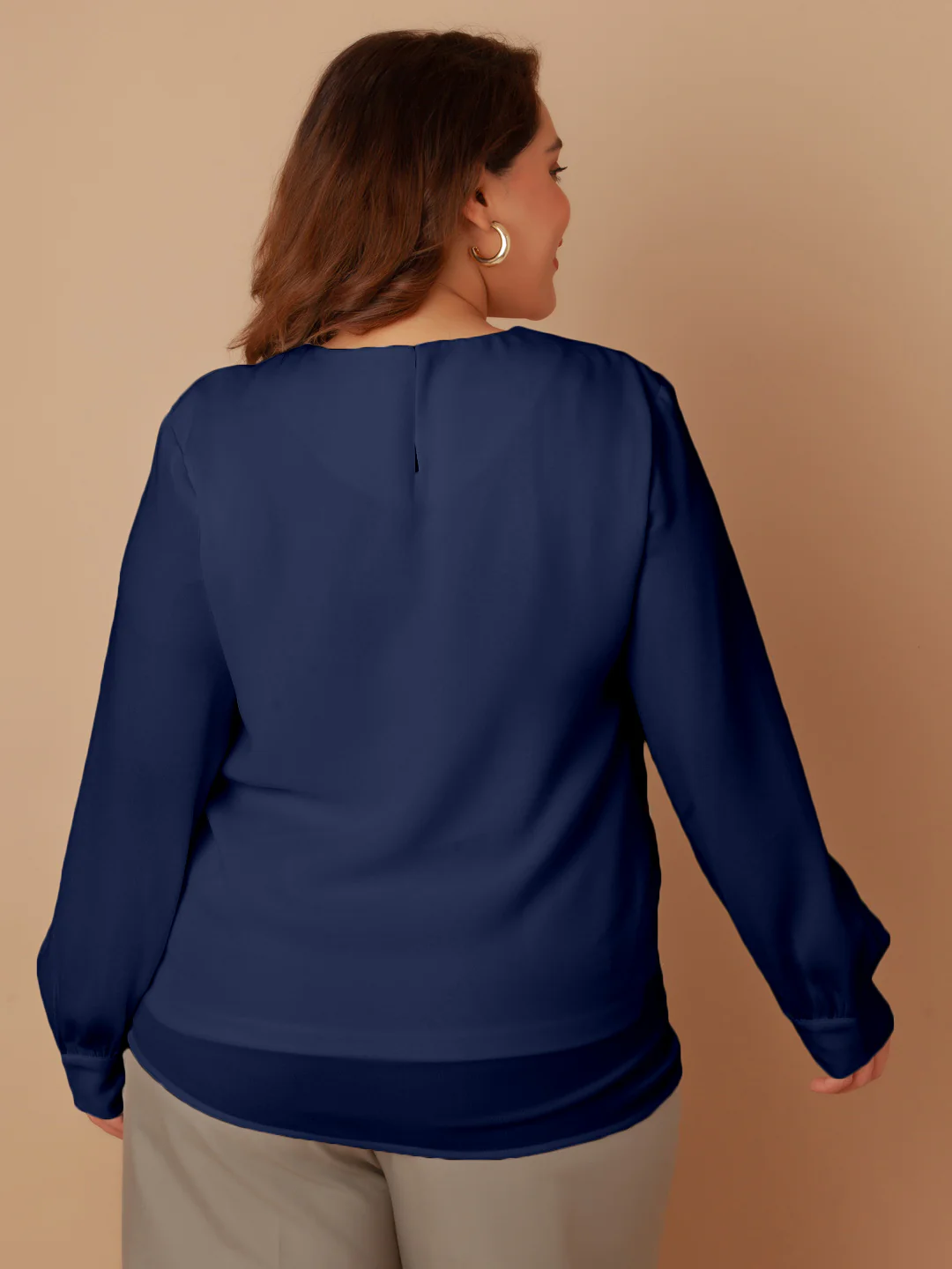 Navy Solid Regular Top - Image 6