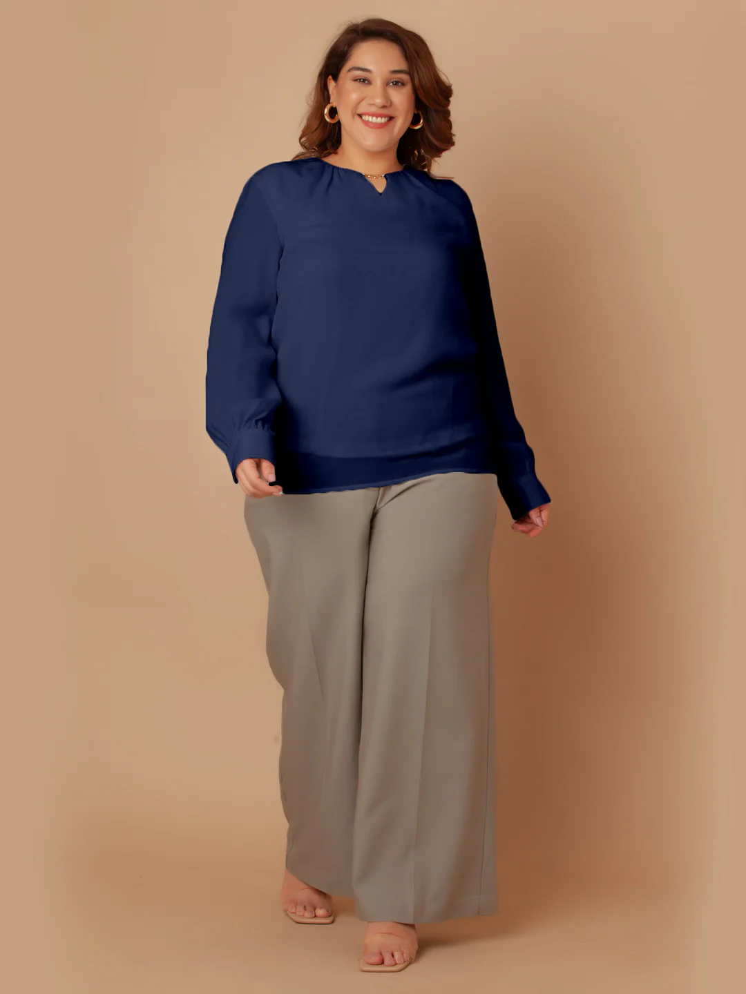 Navy Solid Regular Top - Image 7