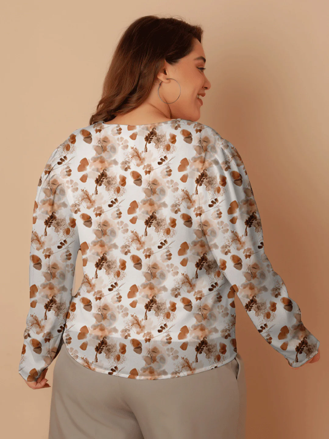 Off White Floral Print Regular Top - Image 5