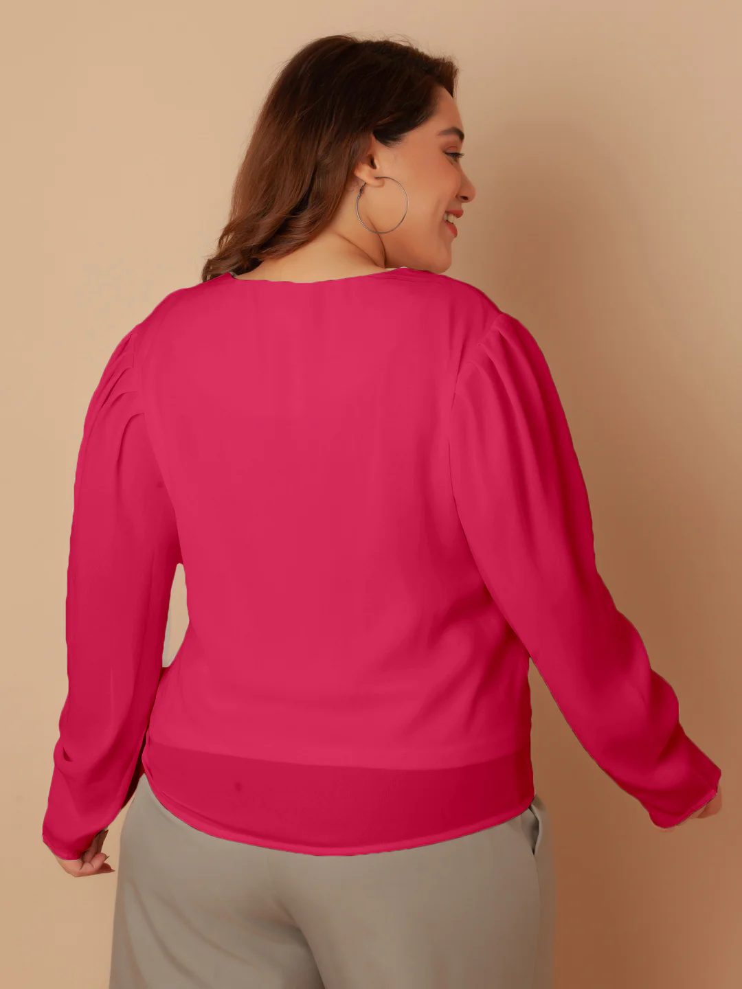 Pink Solid Regular Top - Image 6