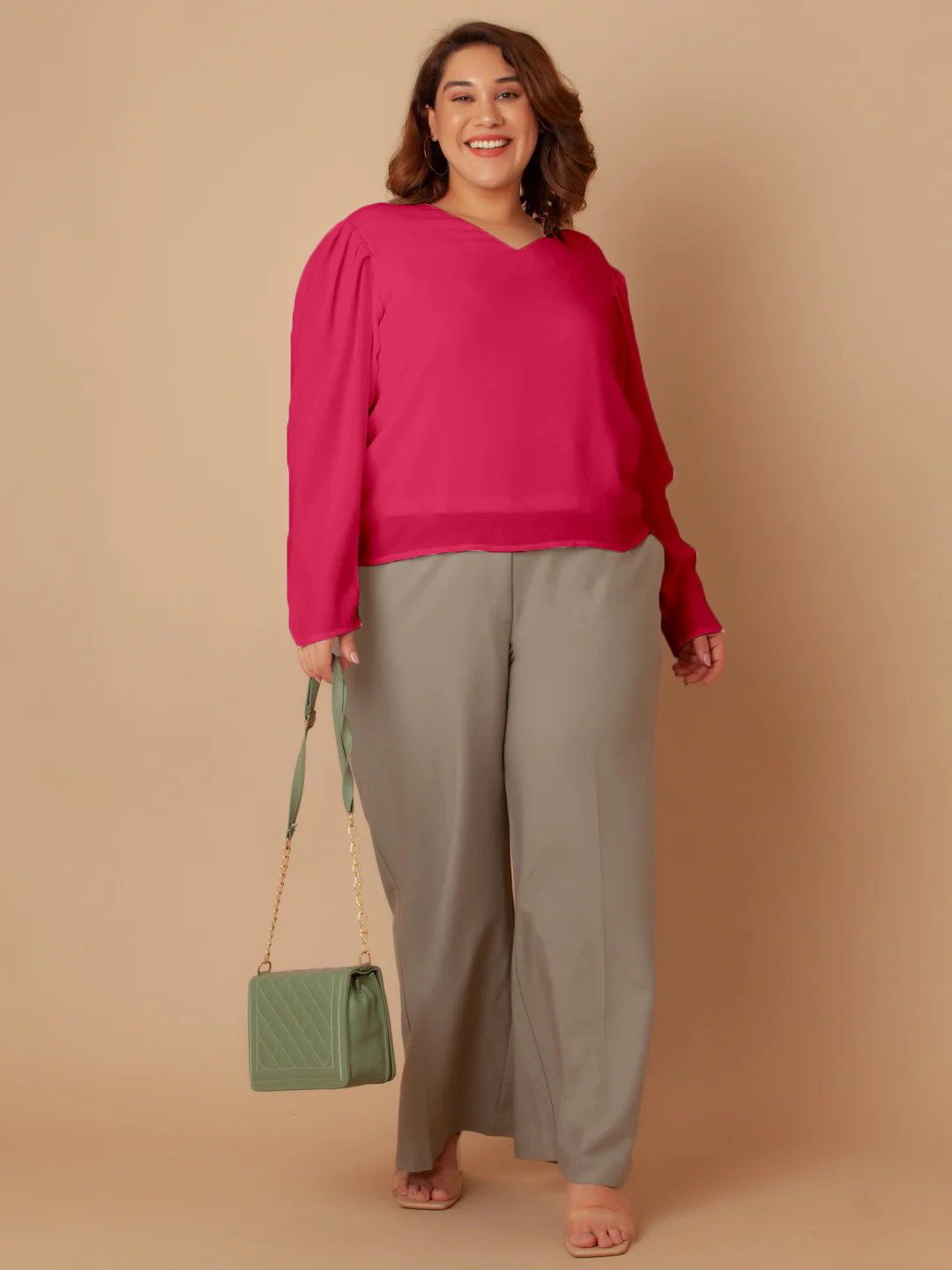 Pink Solid Regular Top - Image 7