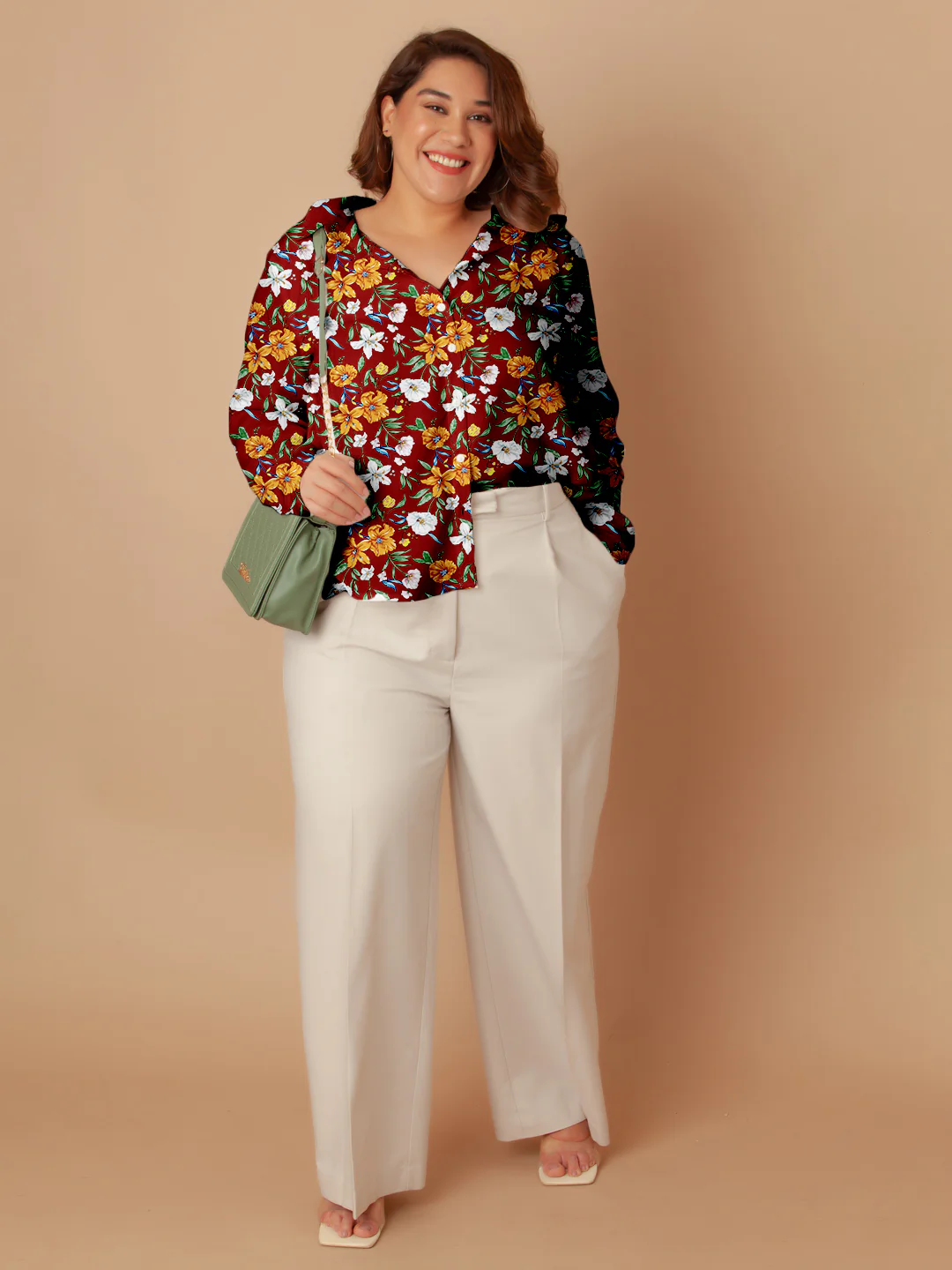 Red Floral Print Buttoned Shirt - Image 7