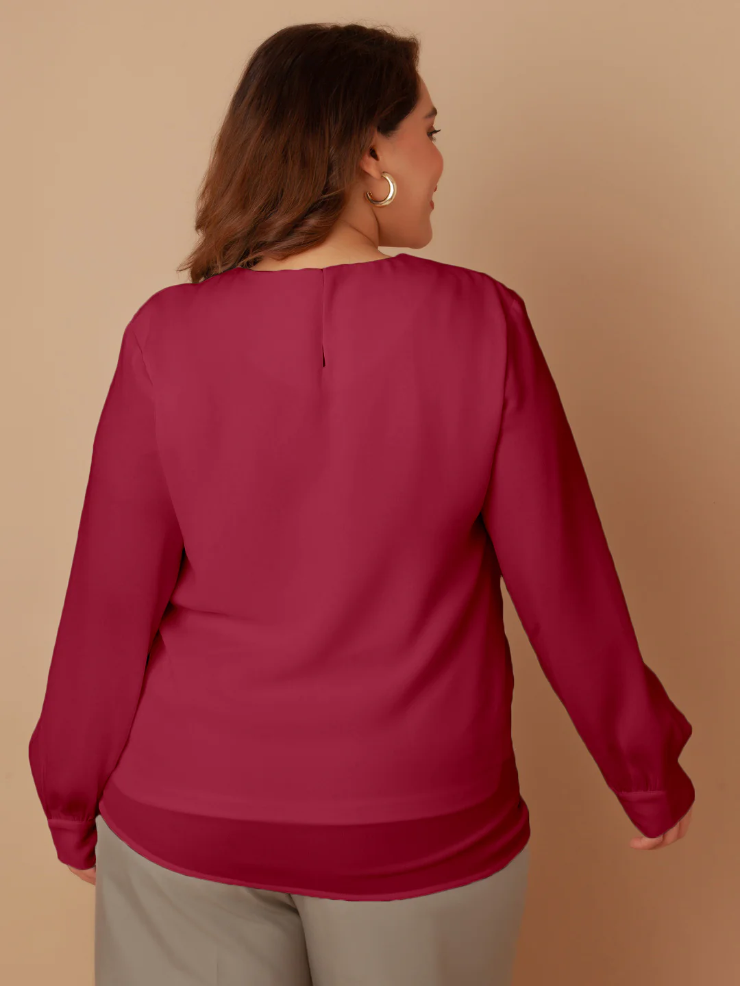 Red Solid Regular Top - Image 6