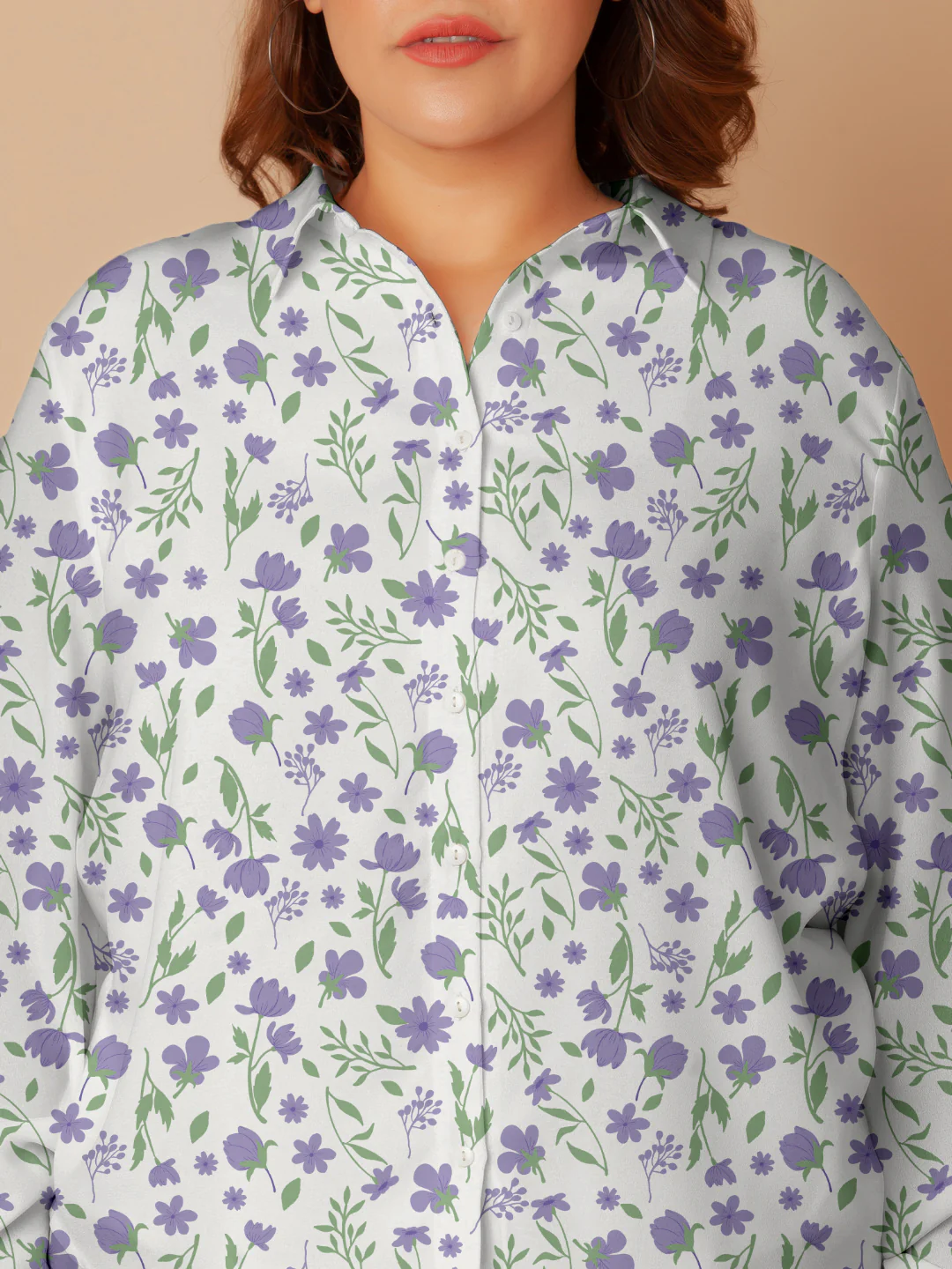 White Floral Print Buttoned Shirt - Image 6
