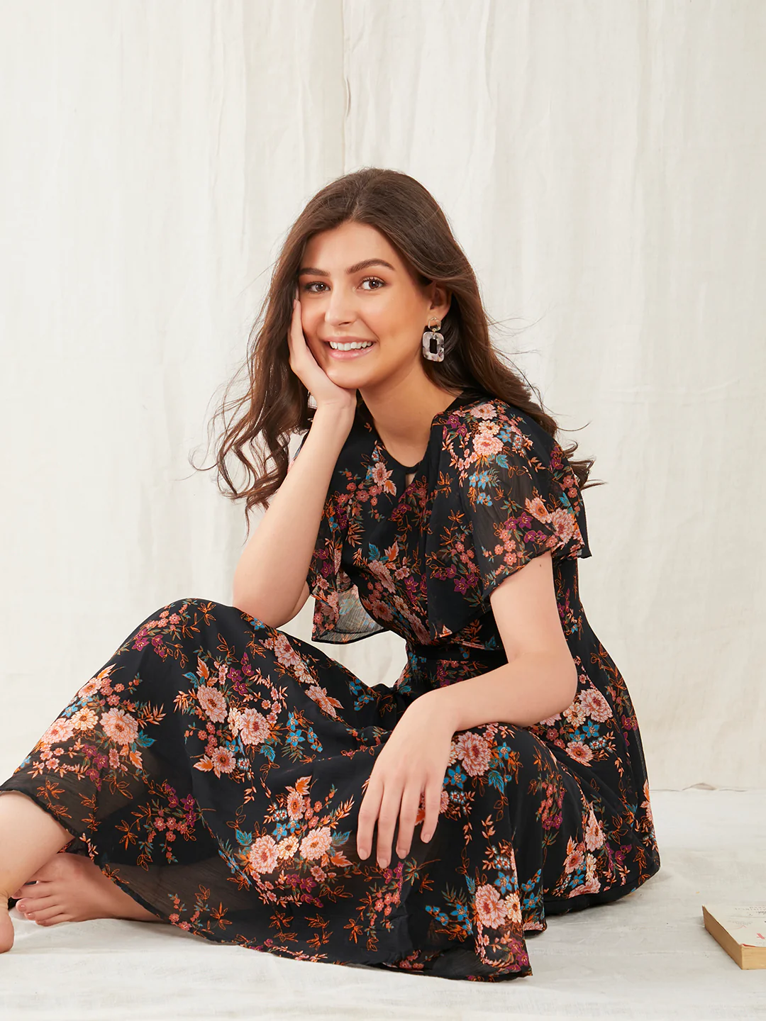 Black Printed Maxi Dress
