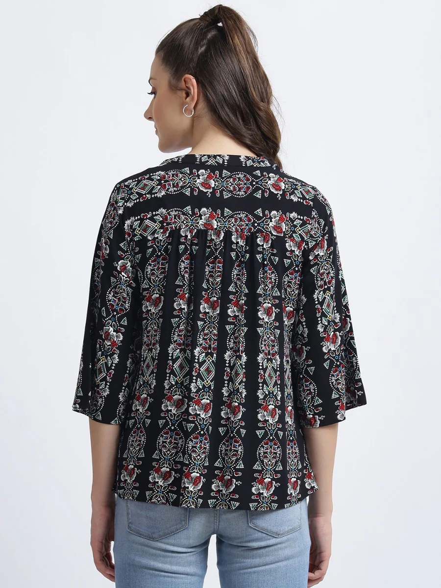 Black Tribal Print Regular Shrug - Image 5