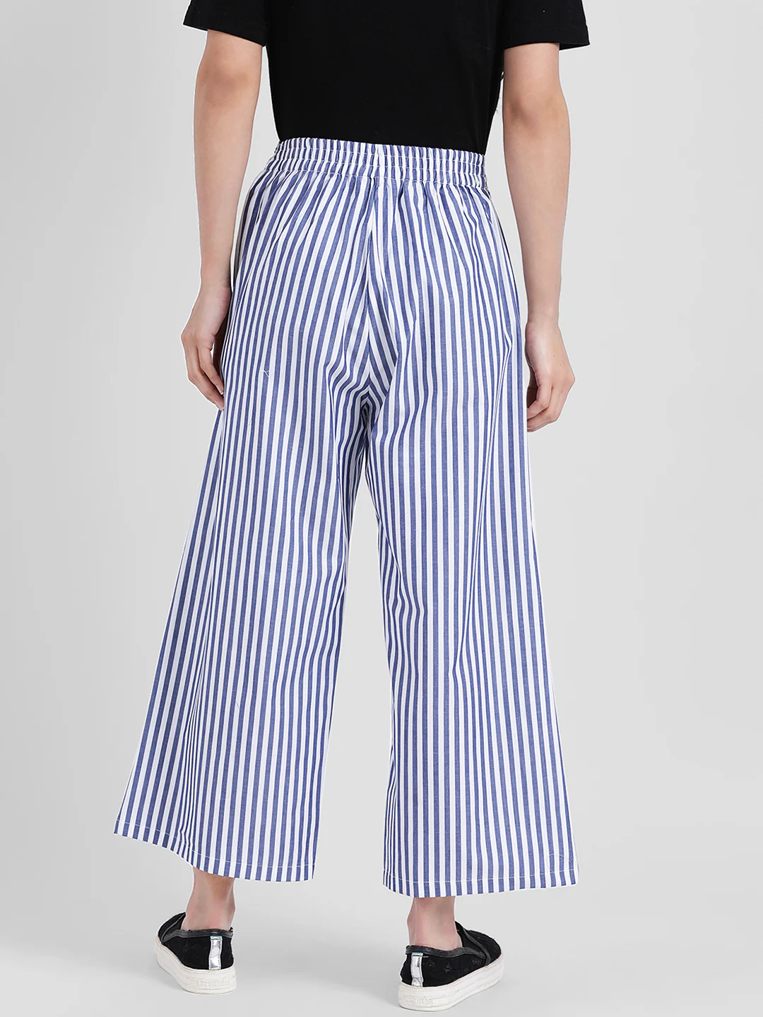 Blue & White Striped Regular Trousers - Image 4