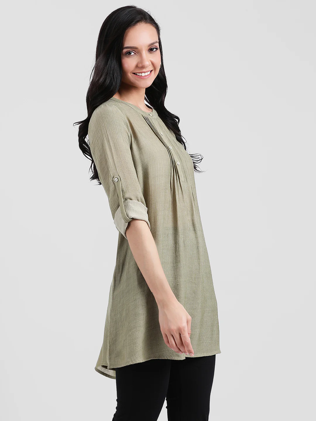 Green Solid Tunic - Image 3