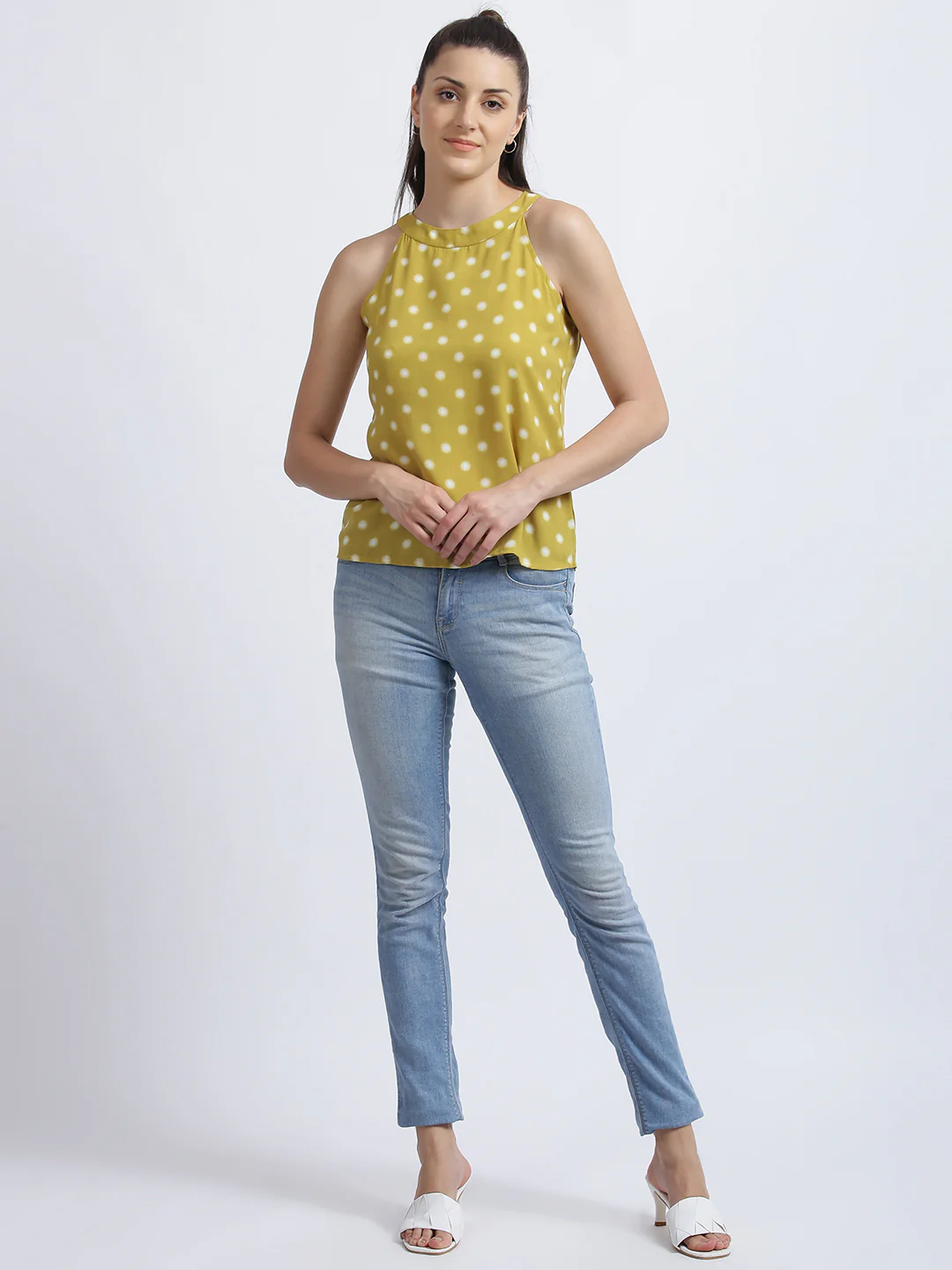 Lime Yellow Polka Dots Regular Top - Image 6