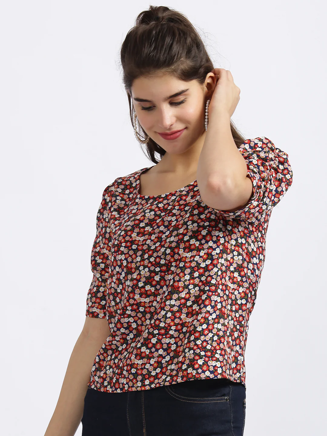 Multi Floral Print Regular Top - Image 3