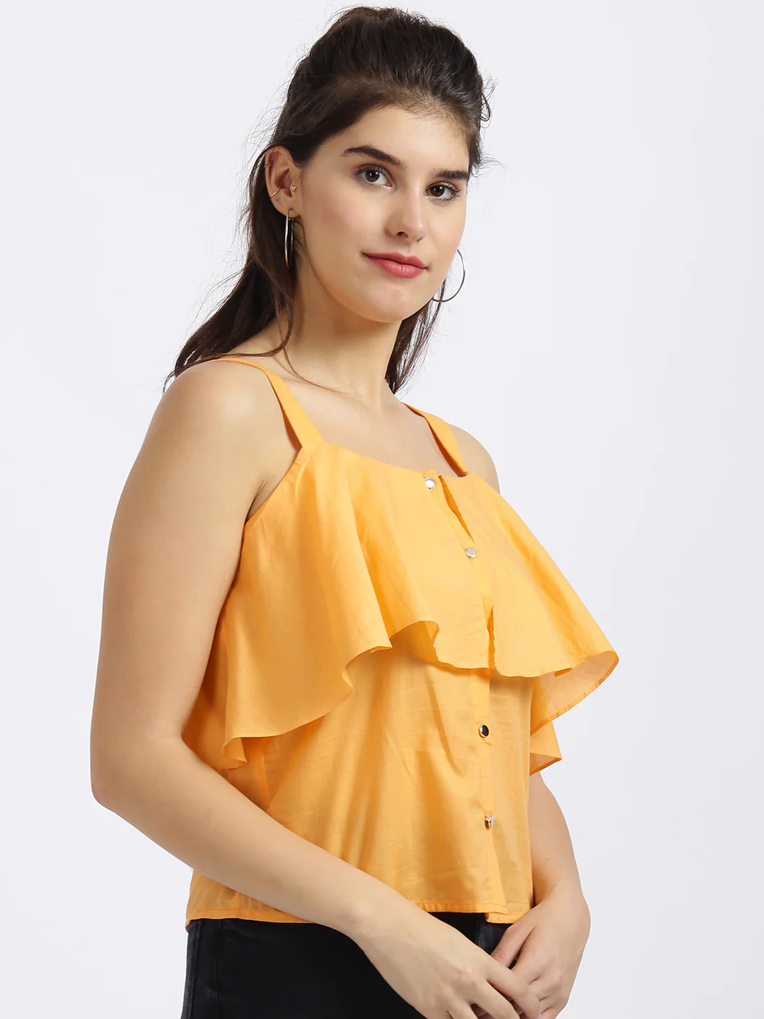 Orange Self Design Strappy Top - Image 3