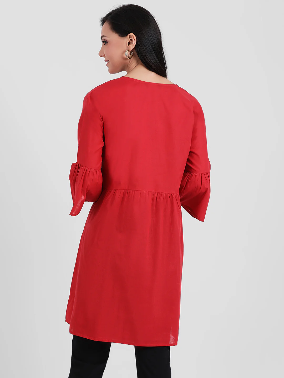Red Solid Tunic - Image 4