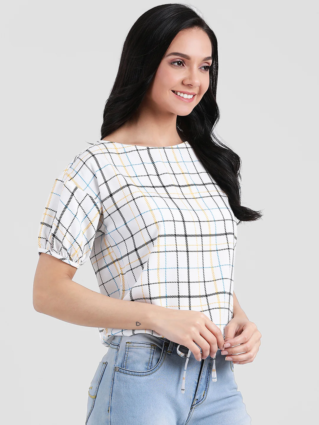 White Puff Sleeve Top - Image 3