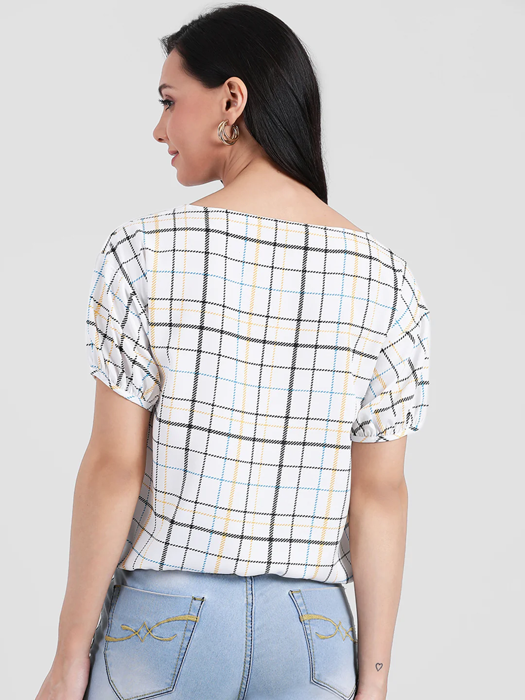 White Puff Sleeve Top - Image 4