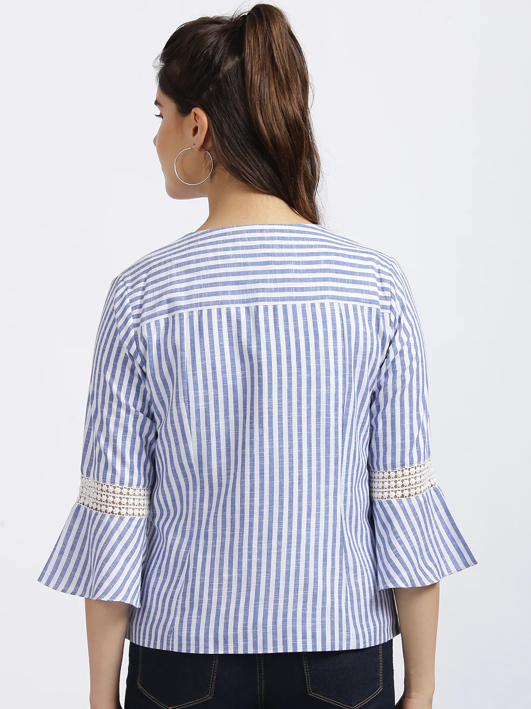 White Striped Regular Shrug - Image 4