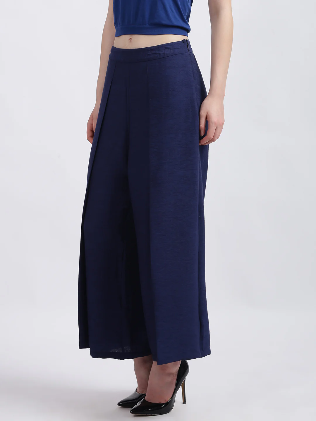 Blue Solid Palazzo - Image 2