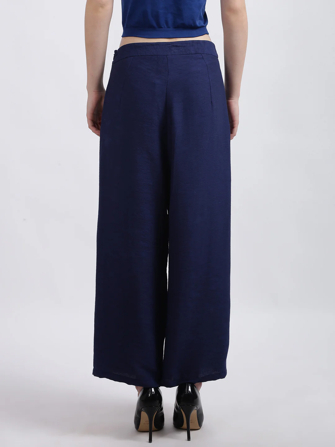 Blue Solid Palazzo - Image 4