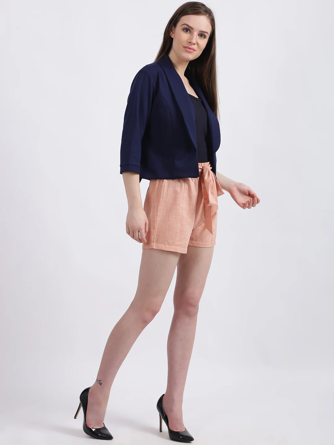 Blue Solid Summer Jacket - Image 5