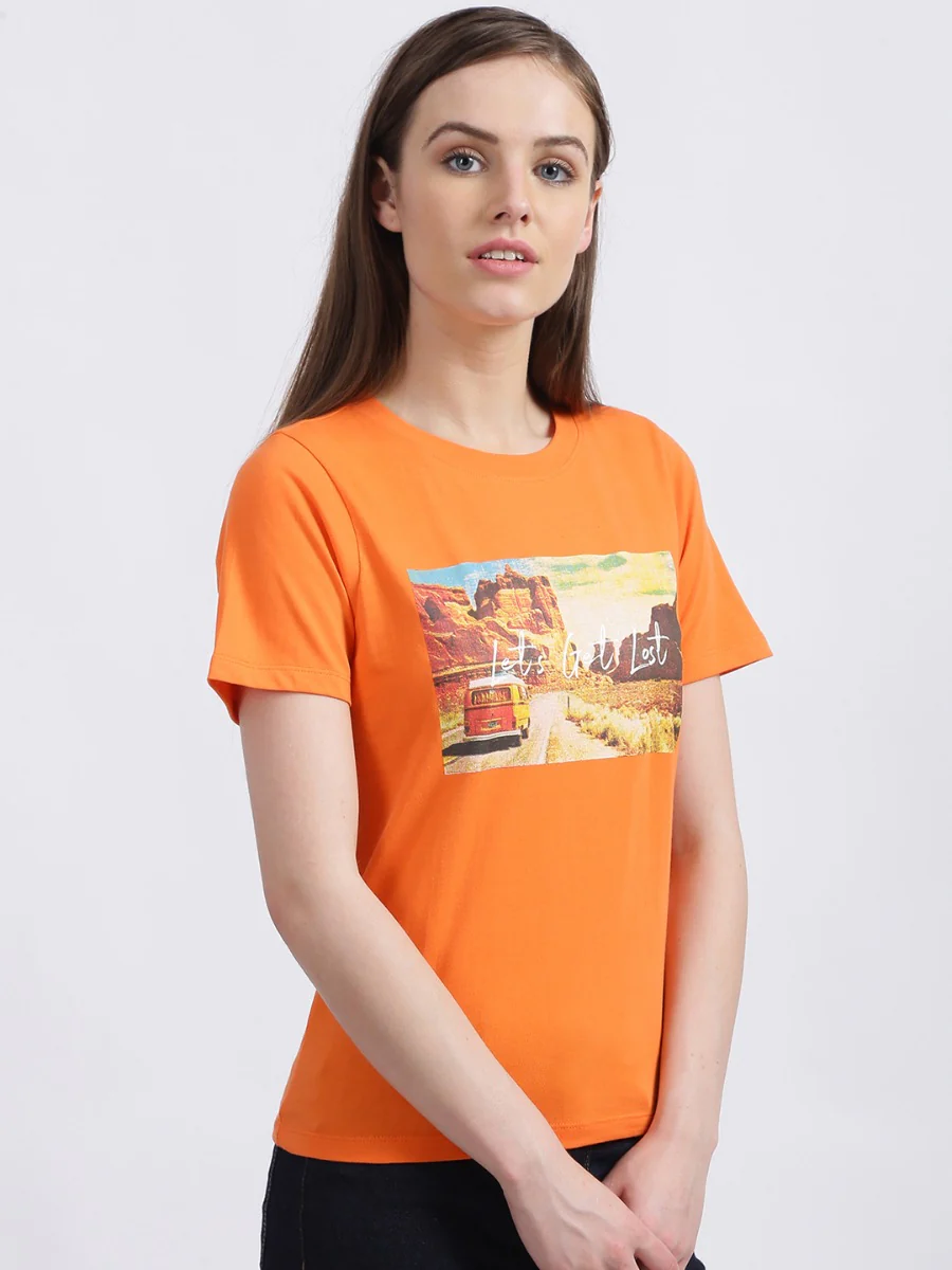 Orange Graphic Regular T-Shirt - Image 3