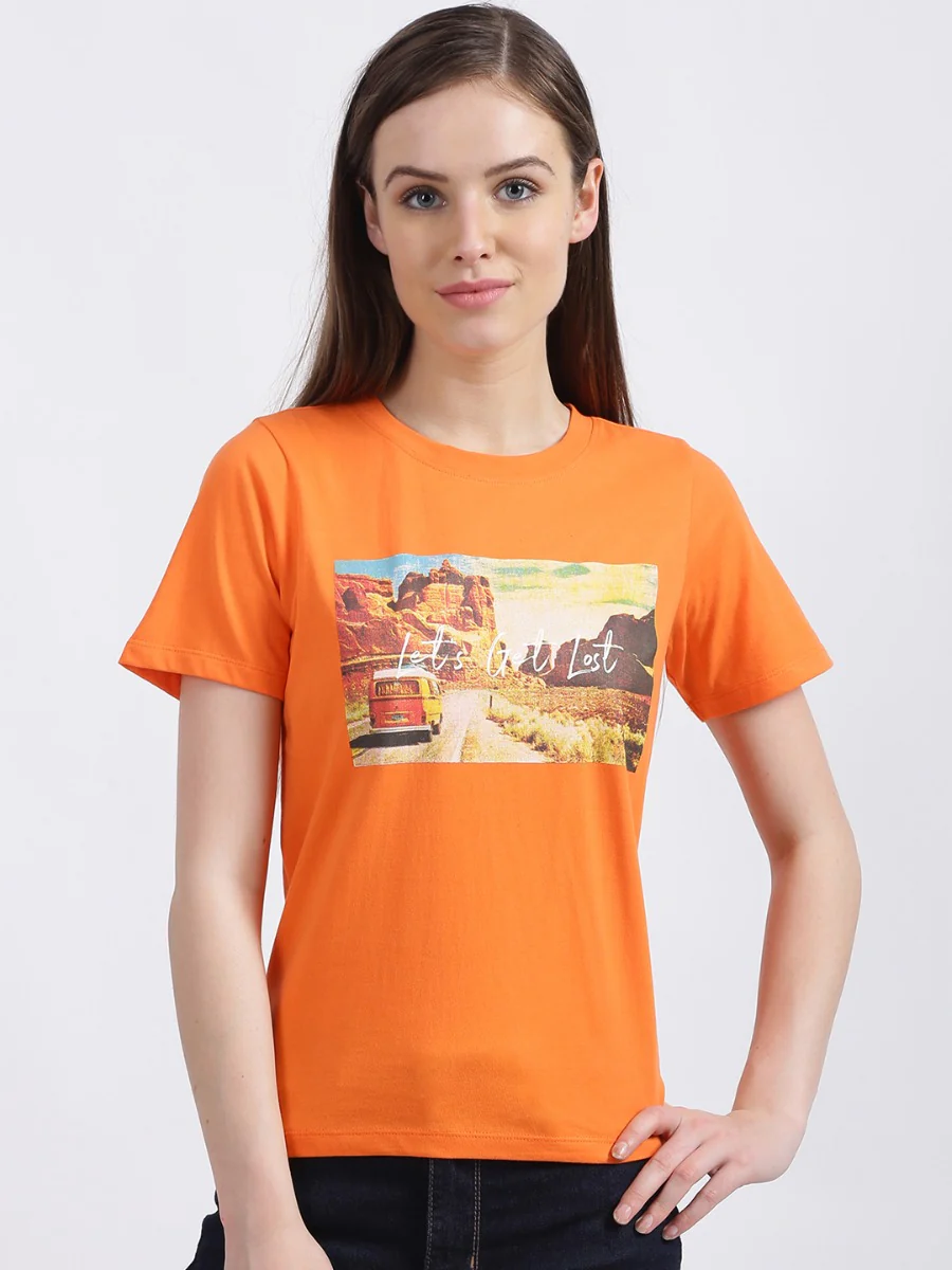 Orange Graphic Regular T-Shirt - Image 4