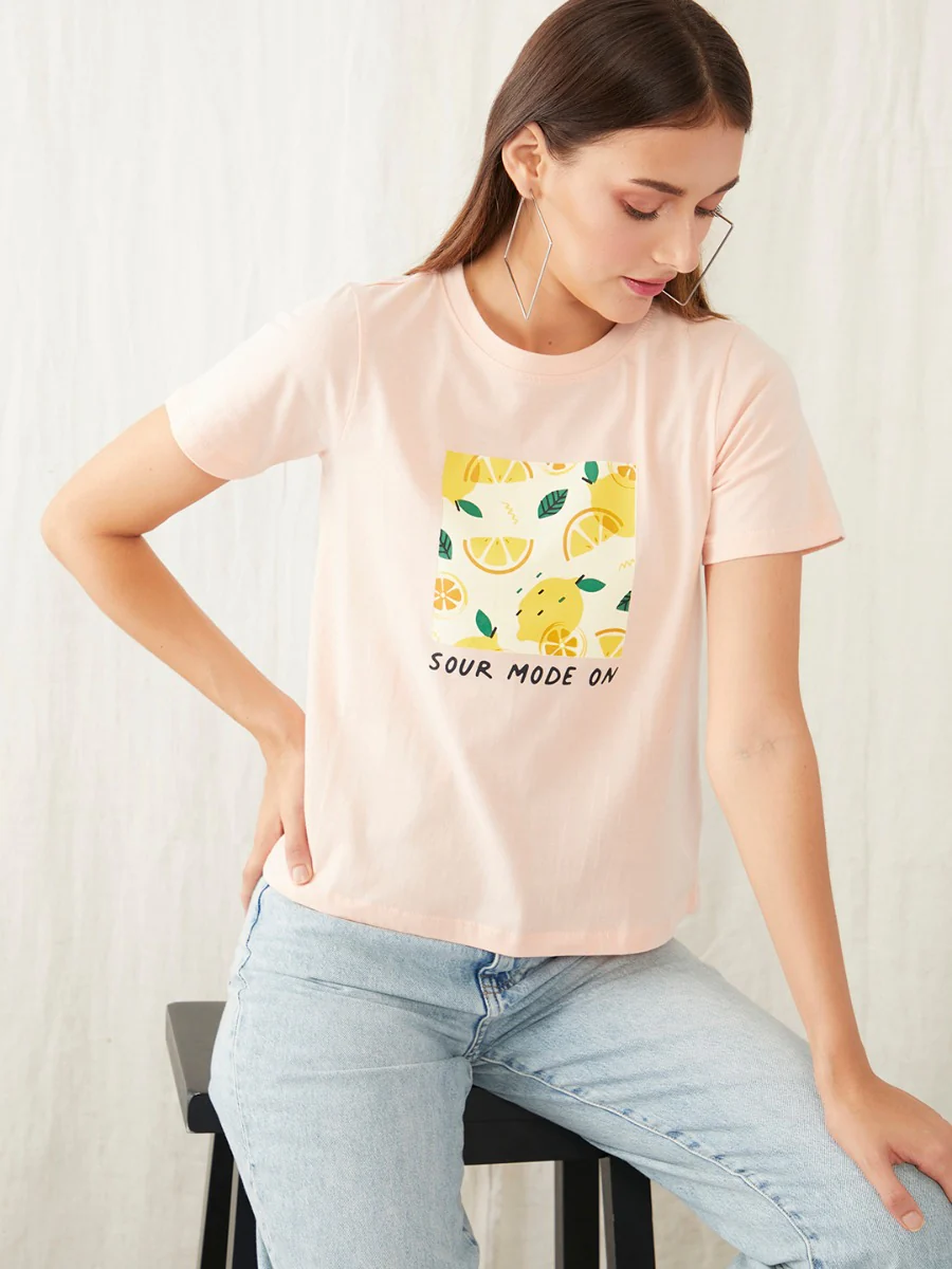Pink Solid Regular T-Shirt