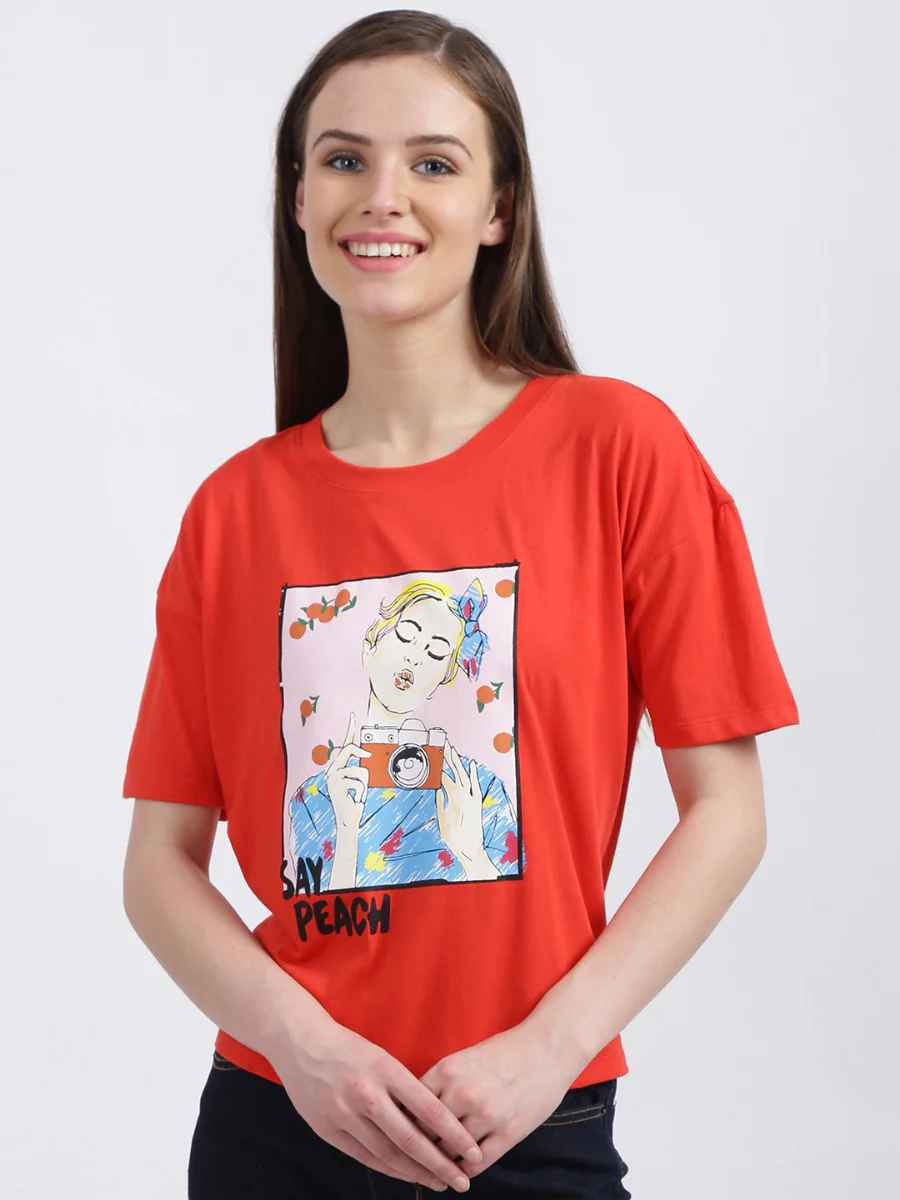 Red Graphic Regular T-Shirt - Image 2