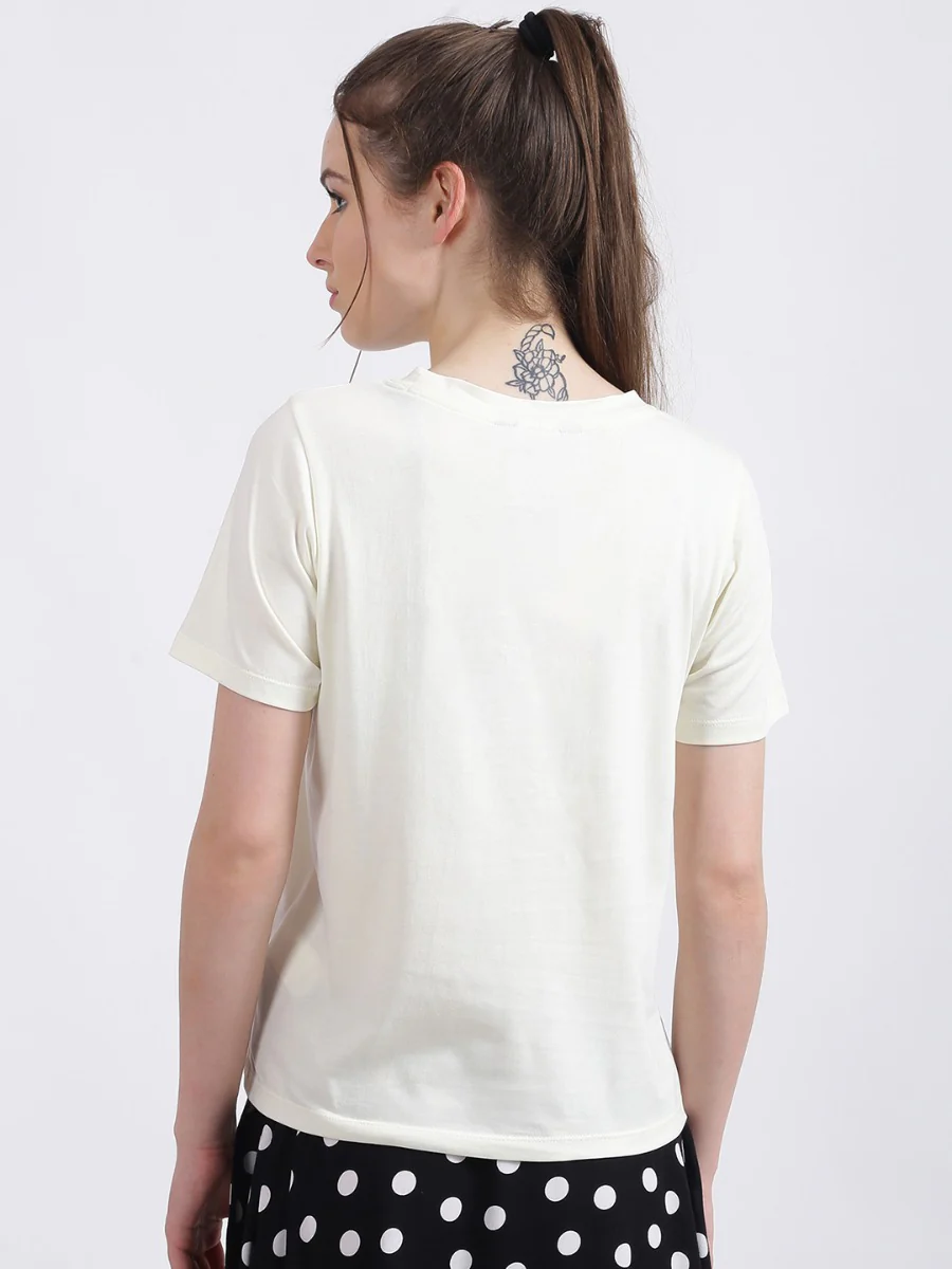 White Graphic Regular T-Shirt - Image 2