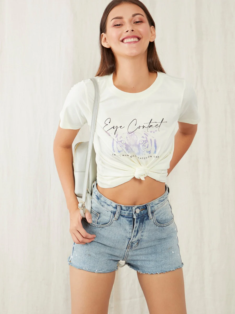 White Graphic Regular T-Shirt - Image 2