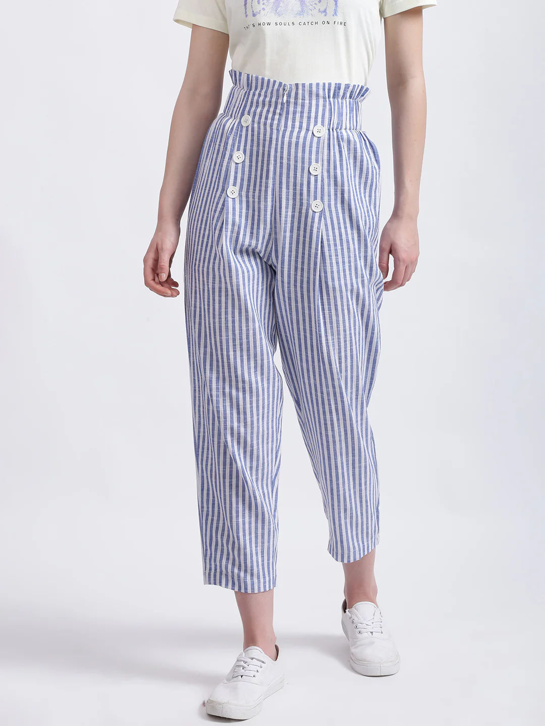 White Striped Palazzo - Image 2