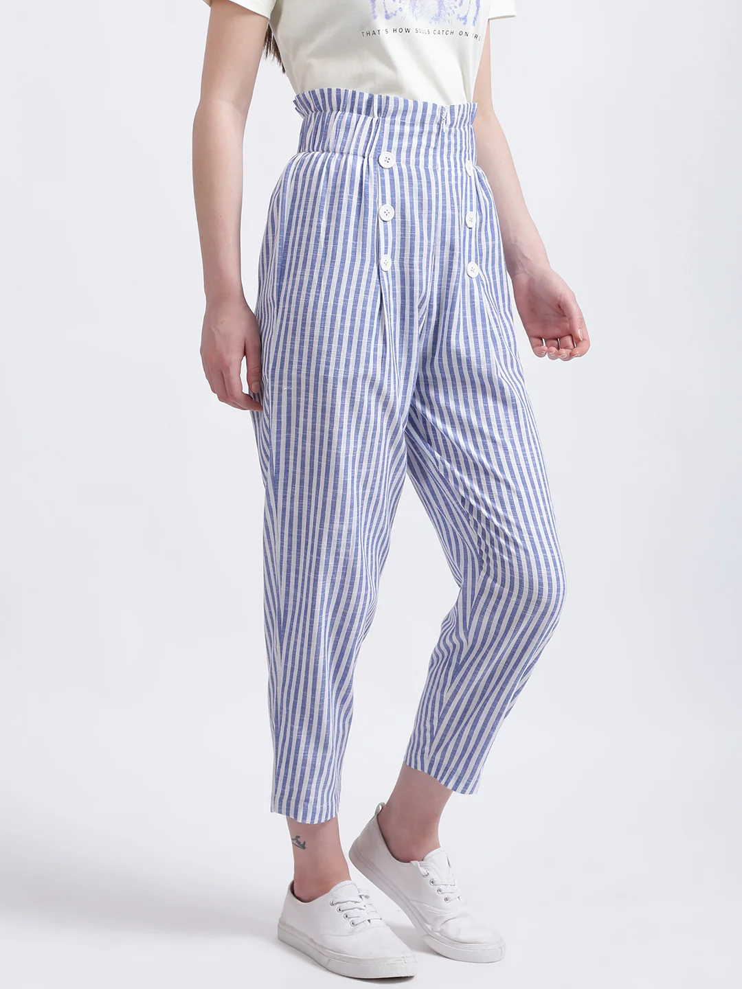 White Striped Palazzo - Image 4
